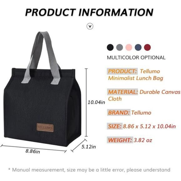 Insulated lunch bag large reusable tote leakproof lunch box for work school trav - Picture 2 of 7